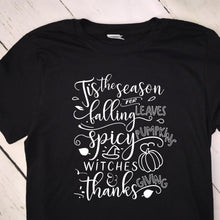 Load image into Gallery viewer, Tis The Season For Falling Leaves Black T Shirt