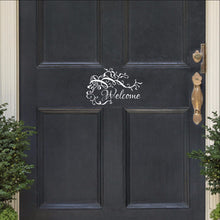 Load image into Gallery viewer, Welcome With Vines and Flourishes Vinyl Door Decal 22535 - Cuttin&#39; Up Custom Die Cuts - 1