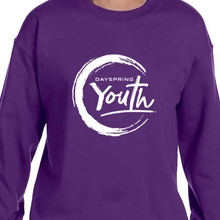 Load image into Gallery viewer, Dayspring Youth Logo Purple Crew Neck Sweatshirt