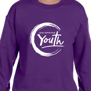 Dayspring Youth Logo Purple Crew Neck Sweatshirt